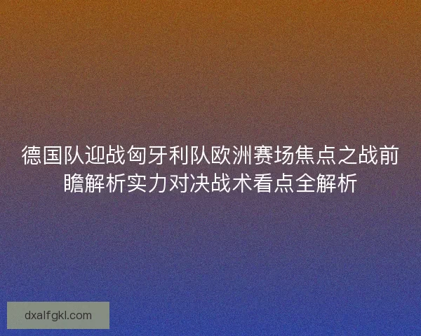 德国队迎战匈牙利队欧洲赛场焦点之战前瞻解析实力对决战术看点全解析