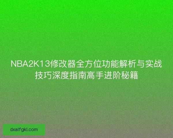 NBA2K13修改器全方位功能解析与实战技巧深度指南高手进阶秘籍